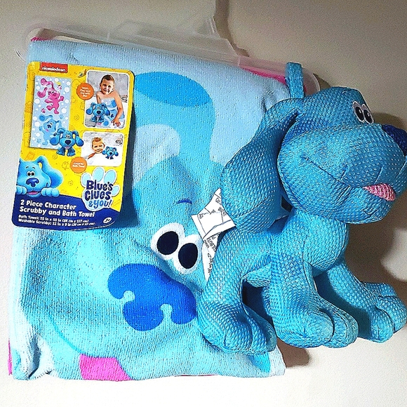 Blue's Clues & You 2 pc Bath Towel & Scrubby Blue Dog Bathtime = Funtime - Picture 2 of 5